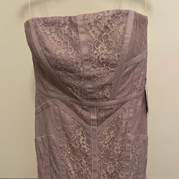 JS Collection Women's Multi-Lace Strapless Seamed Gown with Pleated Skirt - Picture 9 of 11